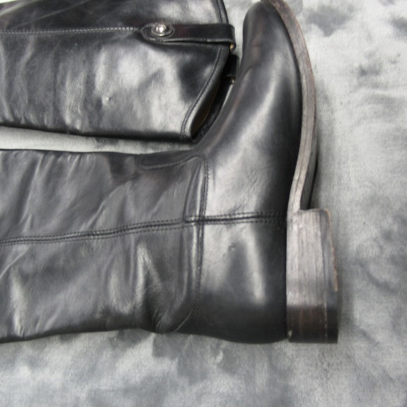 Frye Riding Boots Womens 6 B Black Tall Leather Round Pull-On Melissa Button VTG - Picture 7 of 16